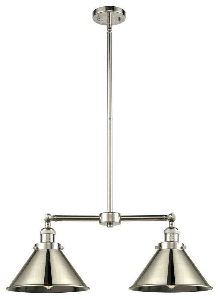 Briarcliff 2-Light Chandelier, Polished Nickel, Polished Nickel