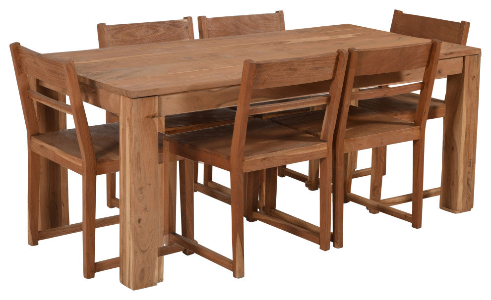Fernious 72" Dining Table, Natural Finish on Mango Solid Wood