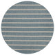 8" Round Teal Striped Indoor Outdoor Area Rug