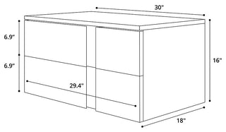Sierra Nightstand Chateau Gray / Left-Facing