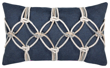 Indigo Rope Lumbar Indoor/Outdoor Performance Pillow, 12"x20"