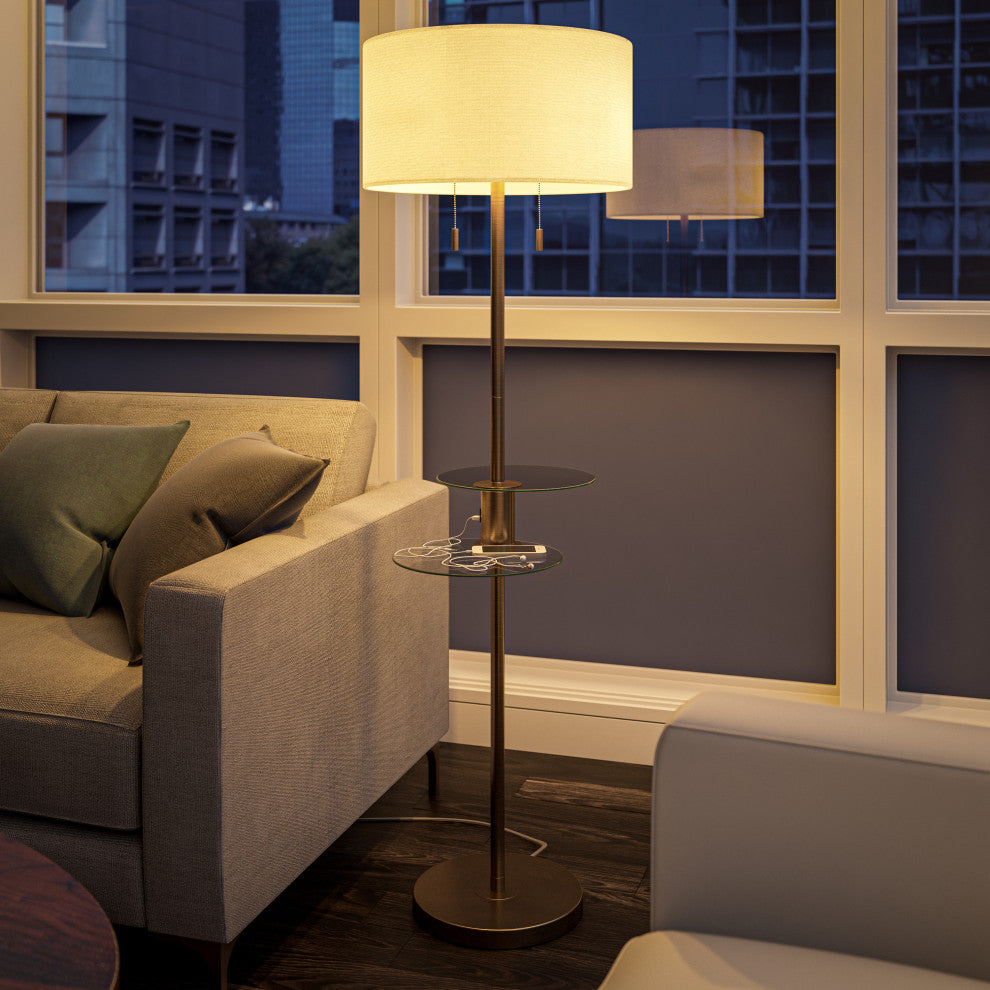 Kenroy 34307AB 2-Light Floor Lamp, Harmon