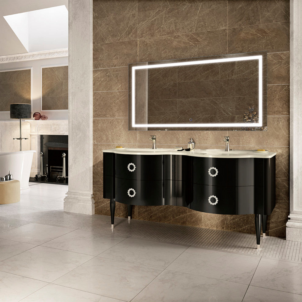 Krugg LED Bathroom Mirror, Lighted Vanity Mirror Dimmer and Defogger, 54x24