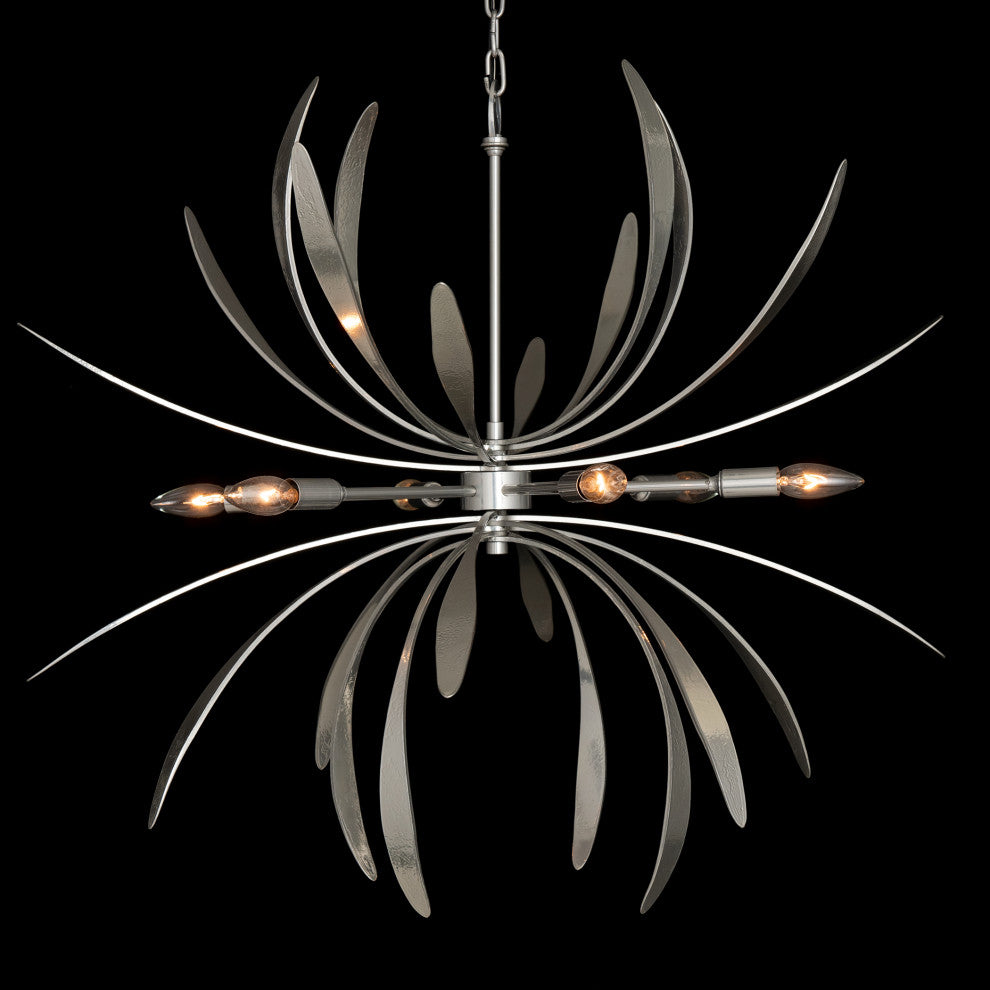 Dahlia Chandelier, Sterling Finish