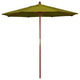 7.5' Square Push Lift Wood Umbrella, Ginkgo Pacifica
