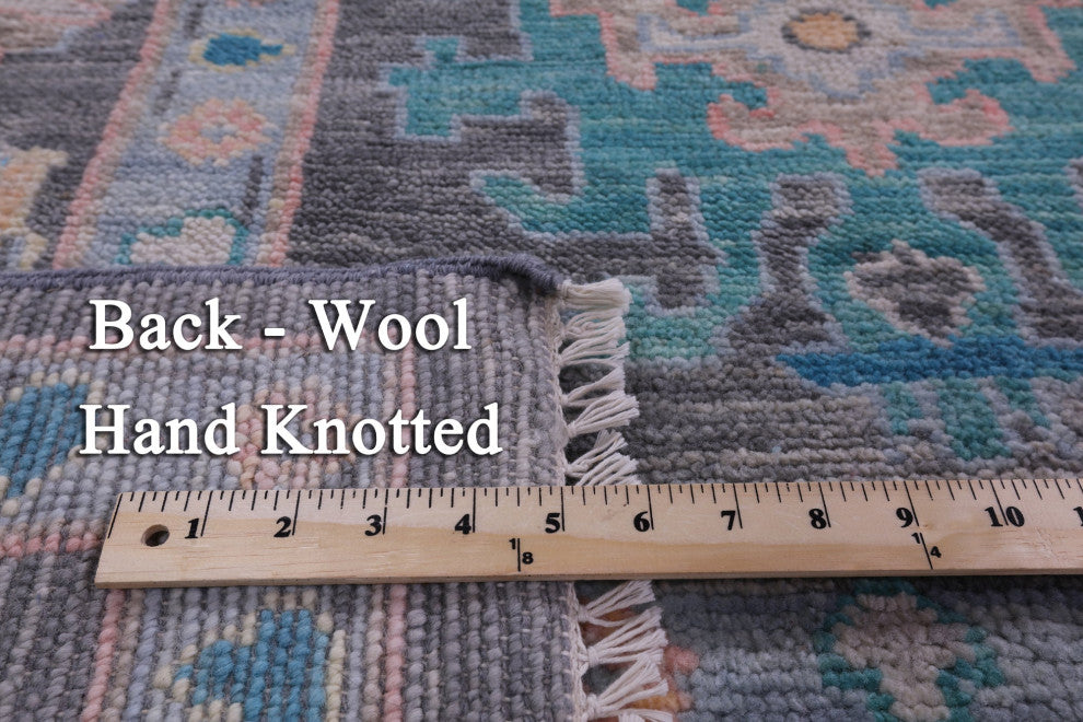 Hand Knotted Turkish Oushak Wool Rug 10' 2" X 13' 8" - Q14961
