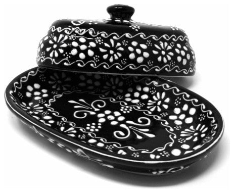 Encantada Handmade Butter Dish, Ink