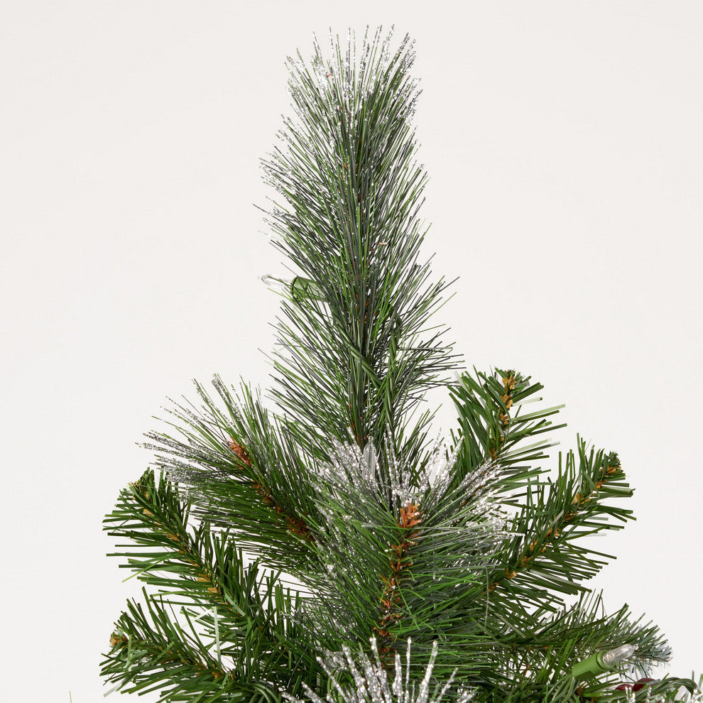 9-foot Mixed Spruce Pre-Lit Clear LED Hinged Artificial Christmas Tree, Clear Le