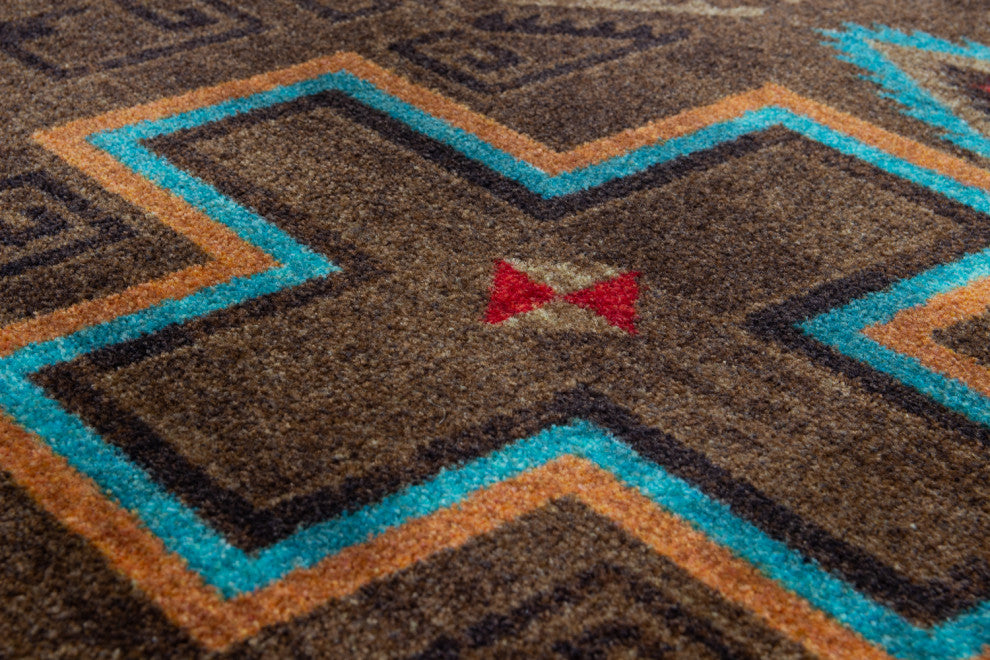 Saw Tooth Oka, Brown, 4'x5'