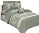 Myra Cotton Floral 5PC Duvet Cover Set, Gray, King/Cal King