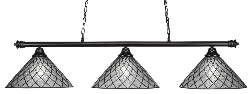 Oxford 3-Light Bar, Matte Black/Diamond Ice Art