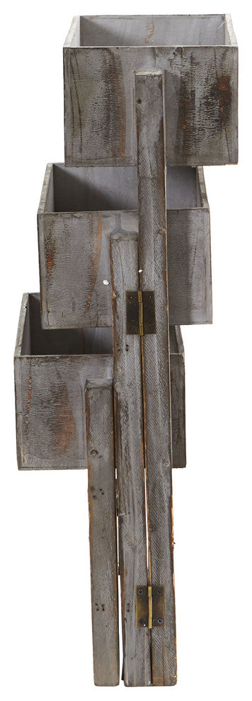 3.5' Gray Washed Expandable Decorative Planter