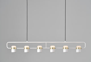 Ling Pendant, White/ Brass