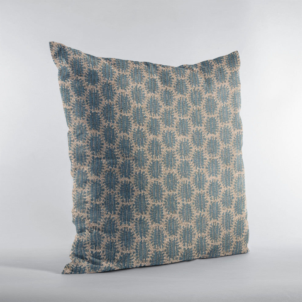 Plutus Blue Eyelashes Dot Luxury Throw Pillow, 22"x22"