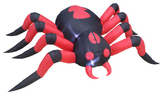 8' Long Inflatable Black Red Spider