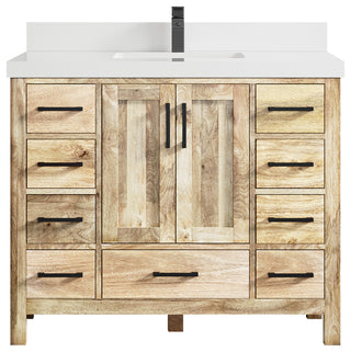 Malibu Mango 42 Single Sink Bath Vanity in White Washed 2" White Quartz