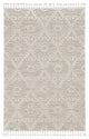 12'x15' Ivory Beige Machine Woven Geometric With Fringe Indoor Area Rug