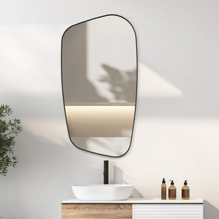 Blinc Novelty Framed Bathroom Wall Mirror, Matte Black, 26"