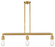 Innovations 213-SG Bare Bulb 3 Light Island Light, Satin Gold