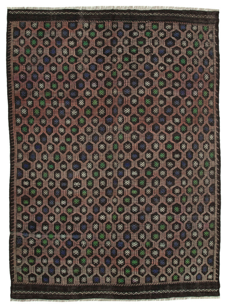 Rug N Carpet - Hand-knotted Turkish 6' 8'' x 9' 10'' Vintage Wool Kilim Rug