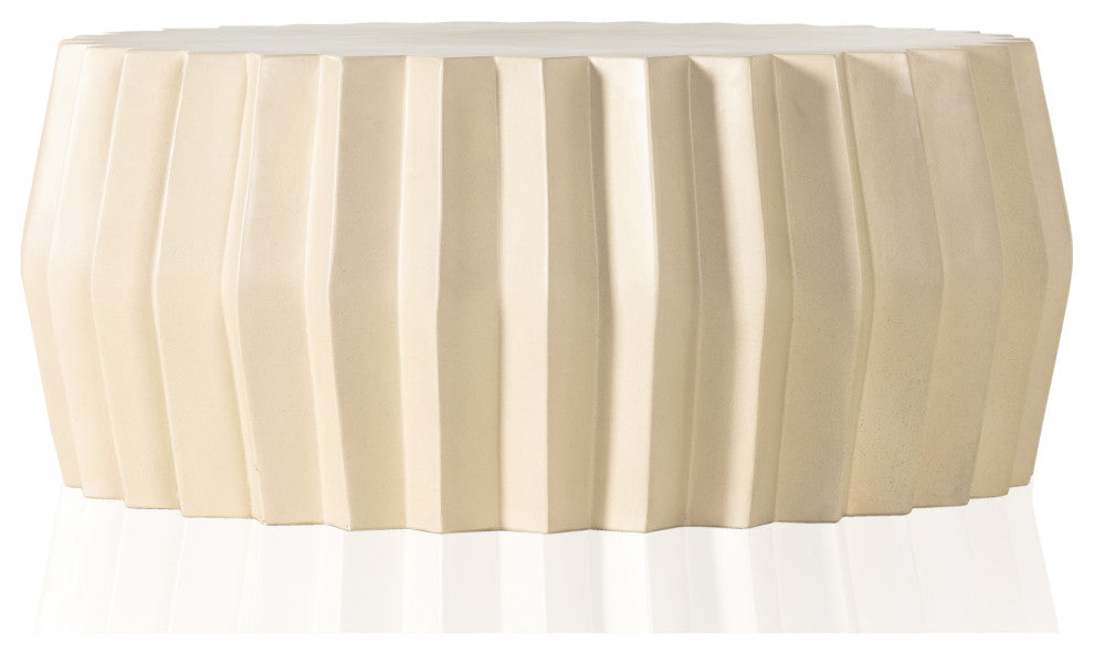 Gem Outdoor Coffee Table-Parchment White