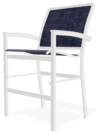 Bazza Sling Balcony Height Stackable Outdoor Stool, Moments Navy/Snow