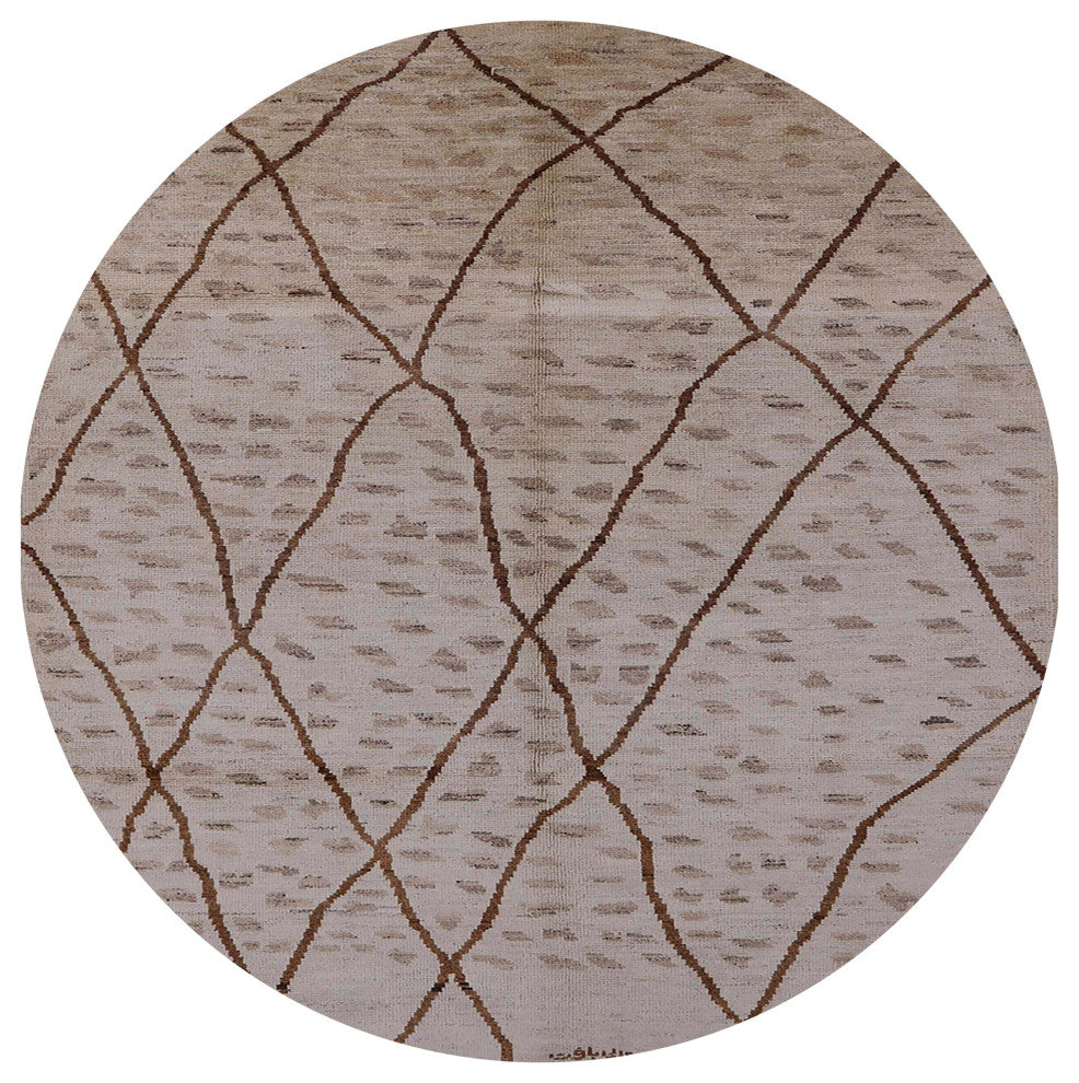 Ahgly Company Indoor Round Mid-Century Modern Area Rugs, 3' Round
