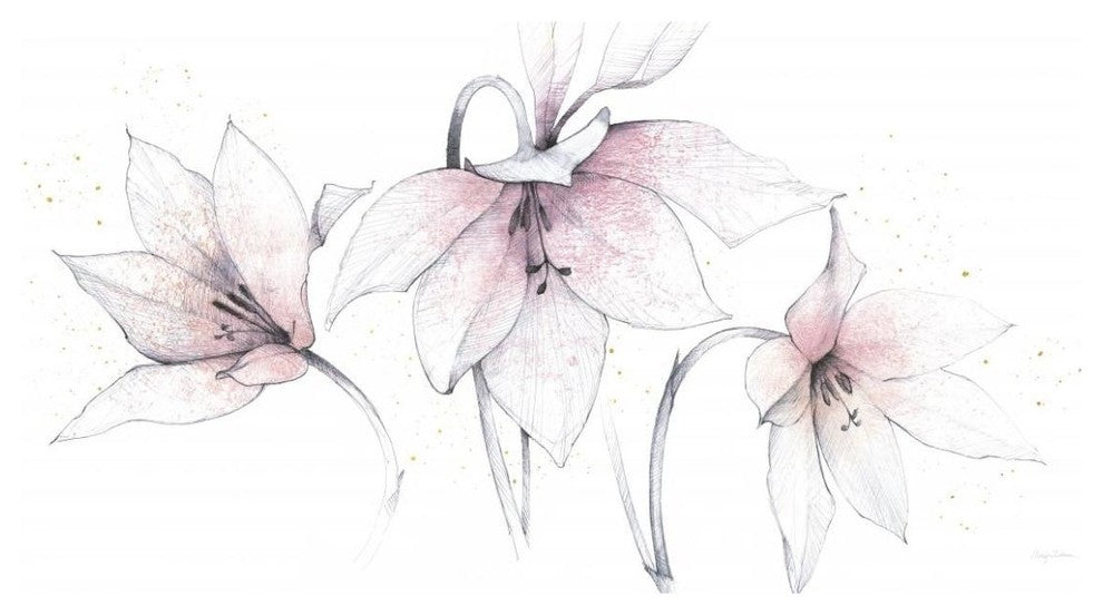 "Pink Graphite Floral Trio" Digital Paper Print by Avery Tillmon, 62"x32"