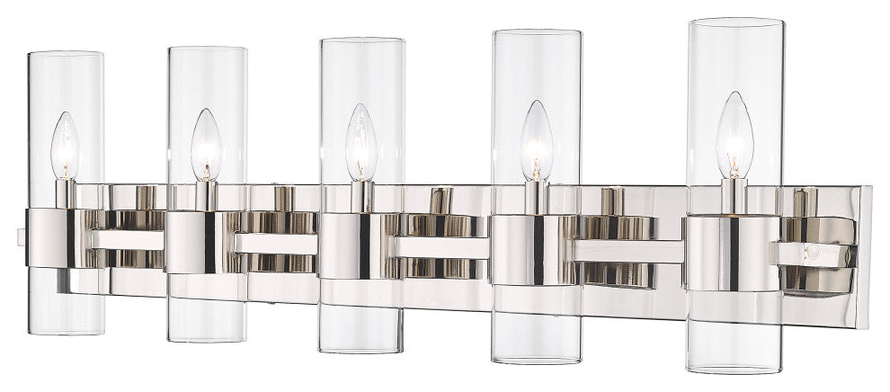 Zlite 343-5V-PN 5-Light Vanity, Clear