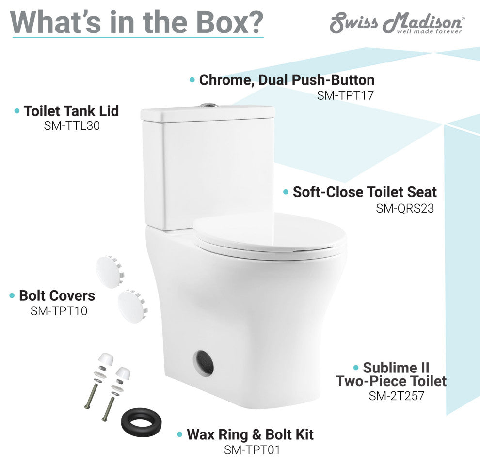 Sublime II Compact Two Piece Toilet 24" Long Dual Flush 0.8/1.28 GPF Elongated