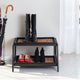 Double-Tier Black Stand With 2-Pair Rubber Boot Trays Galapagos