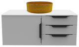 Wildsee Floating Vanity Set With Tempered Clear Glass Sink, Gold, 36", Gray