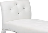 Kristy Modern White Faux Leather Classic Seating Bench