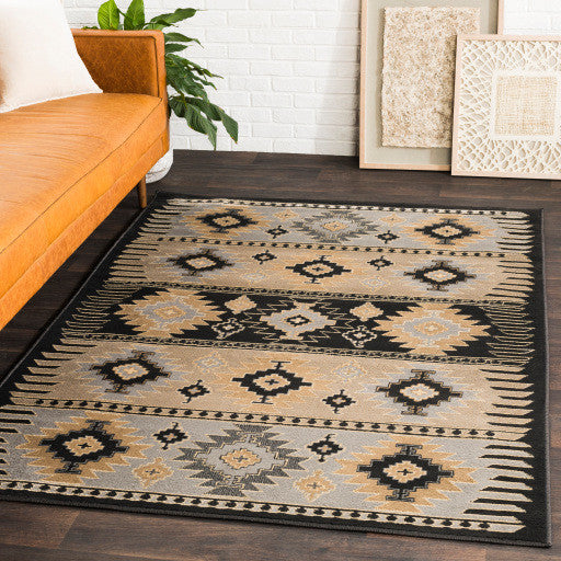 Surya Paramount PAR-1046 6'7"x9'6" Rug, Medium Gray/Khaki/Beige