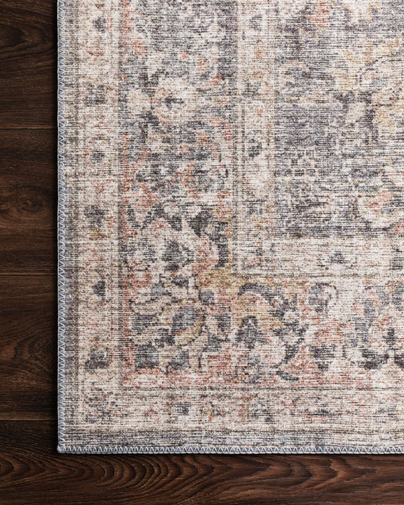 Skye Printed Area Rug by Loloi II, Gray/Apricot, 3'6"x5'6"