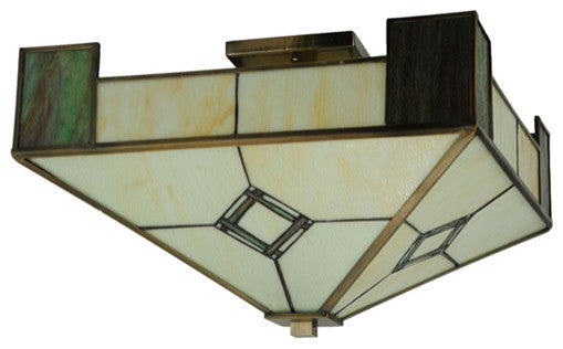 Meyda Lighting 50503 20"Sq Diamond Mission Flushmount