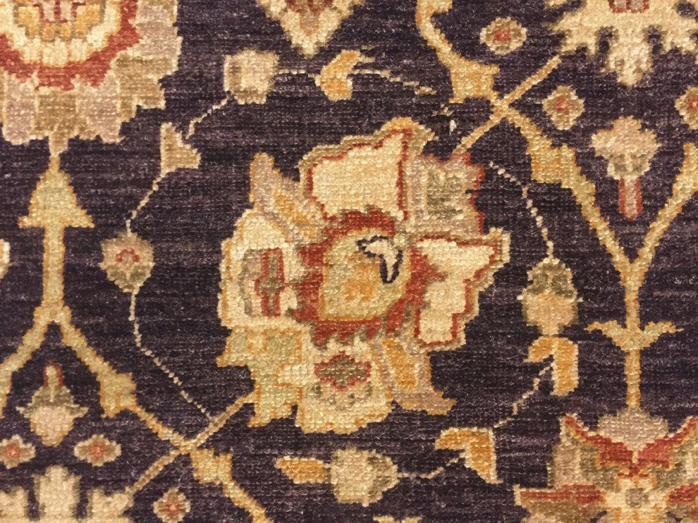 Peshawar Alim Aubergine/Beige Rug, 9'0x12'5