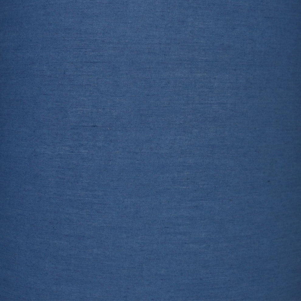 French Drum Lamp Shade, Cotton, Navy Blue, 14"