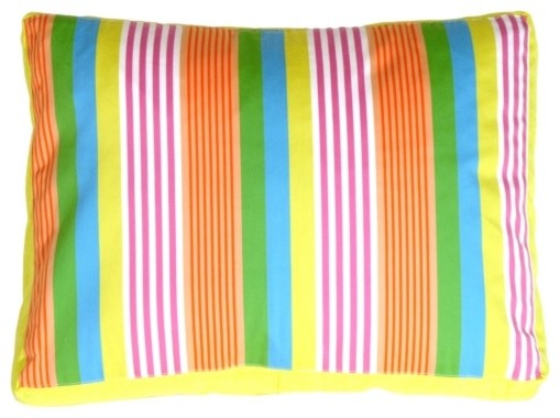 Pillow Decor - Electric Lemon Stripes Throw Pillow