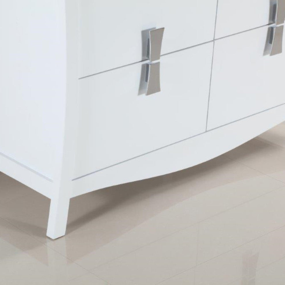 48" Double Sink Vanity, White With White Carrara Top