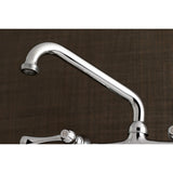Kingston Brass 2-Handle Wall Mount Laundry Faucet, Polished Chrome