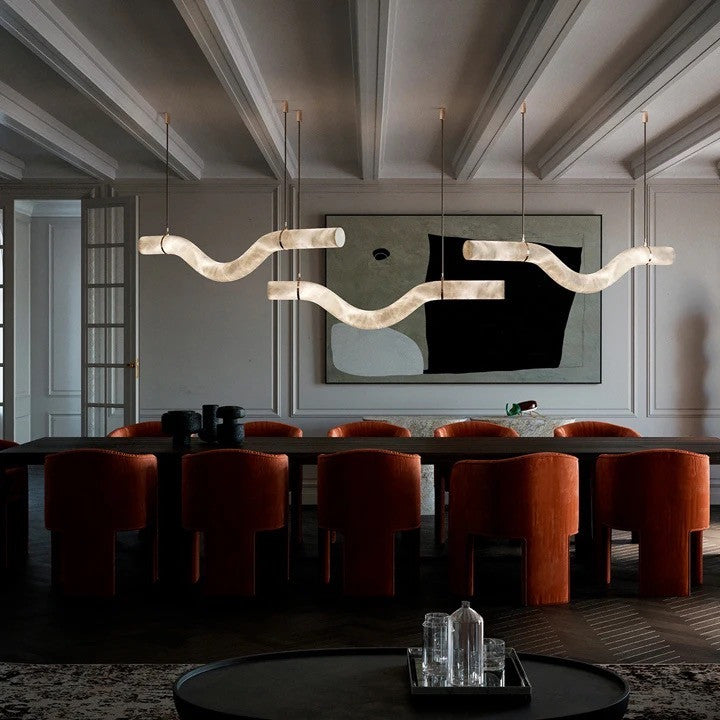 Alabaster Infinity Pendant Lamps, Style C