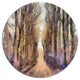 Trees And Road Nature Watercolor, Landscape Round Wall Art, 36"