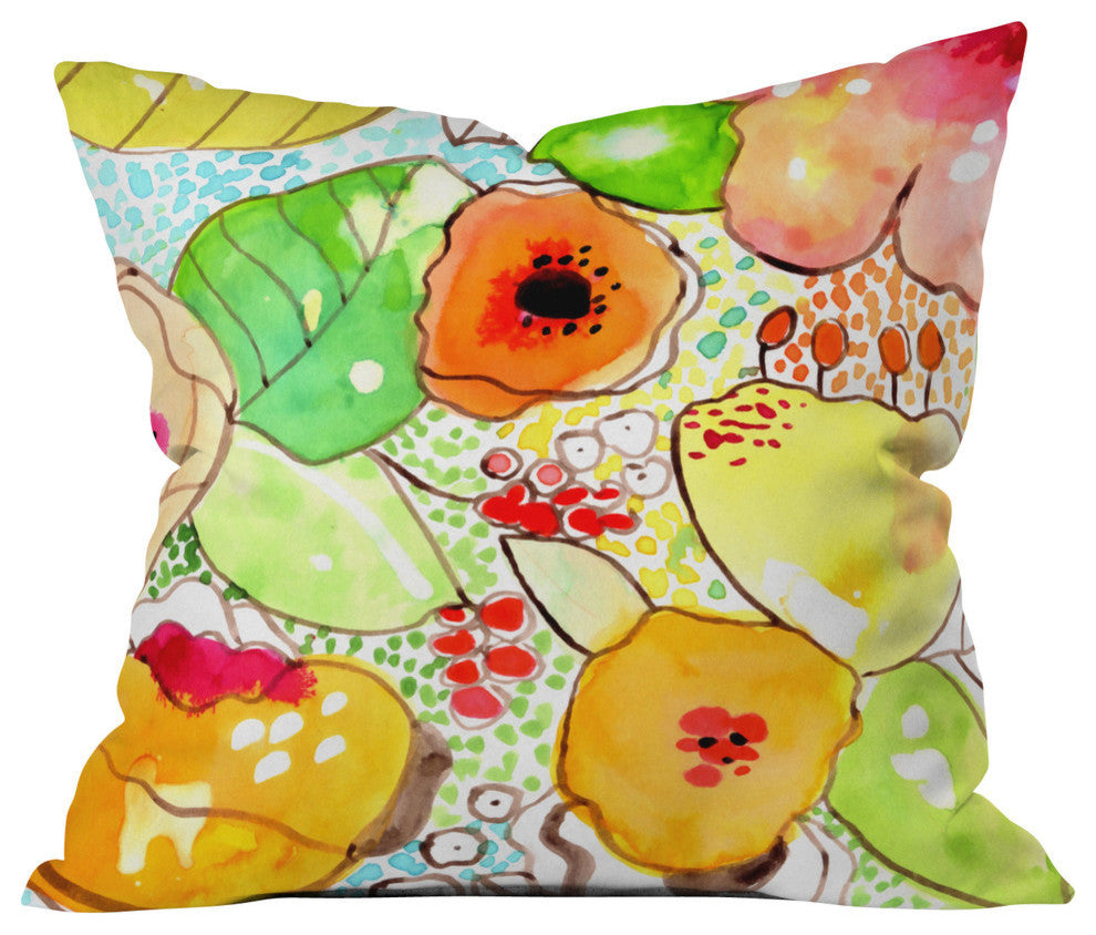Deny Designs Cayenablanca Organic Flowers Outdoor Throw Pillow