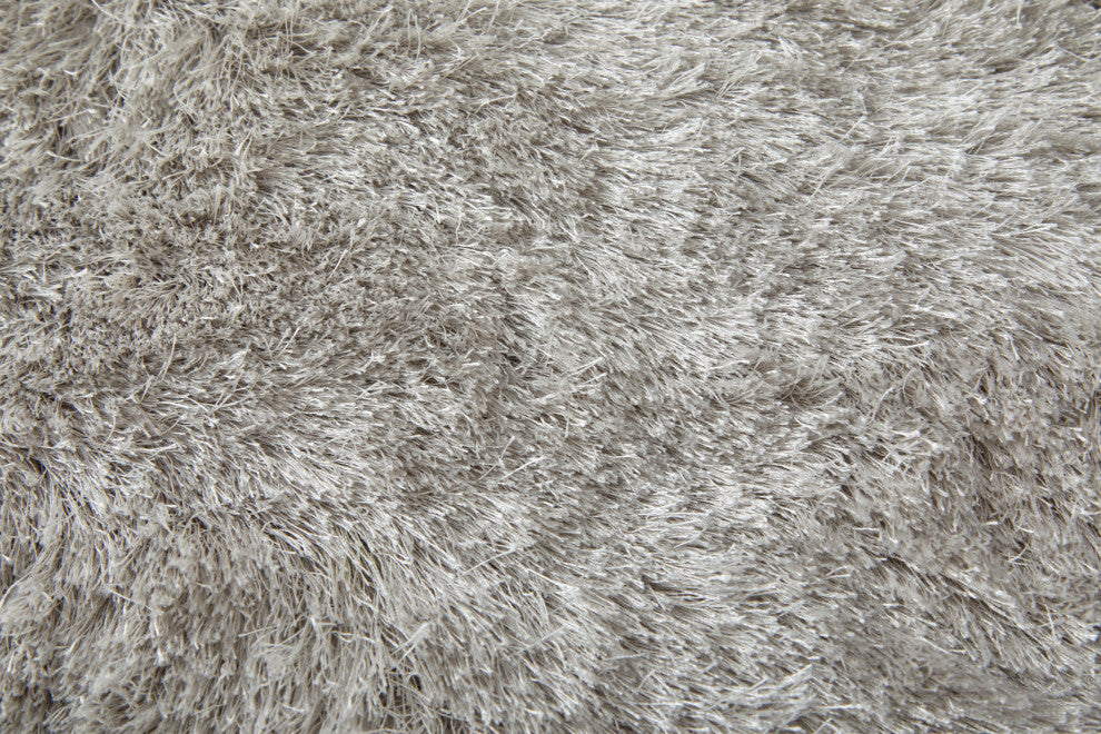 Weave & Wander Melba Plush Shag Rug, Platinum, 2'x3'4"