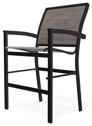 Bazza Sling Balcony Height Stackable Outdoor Stool, James/Black