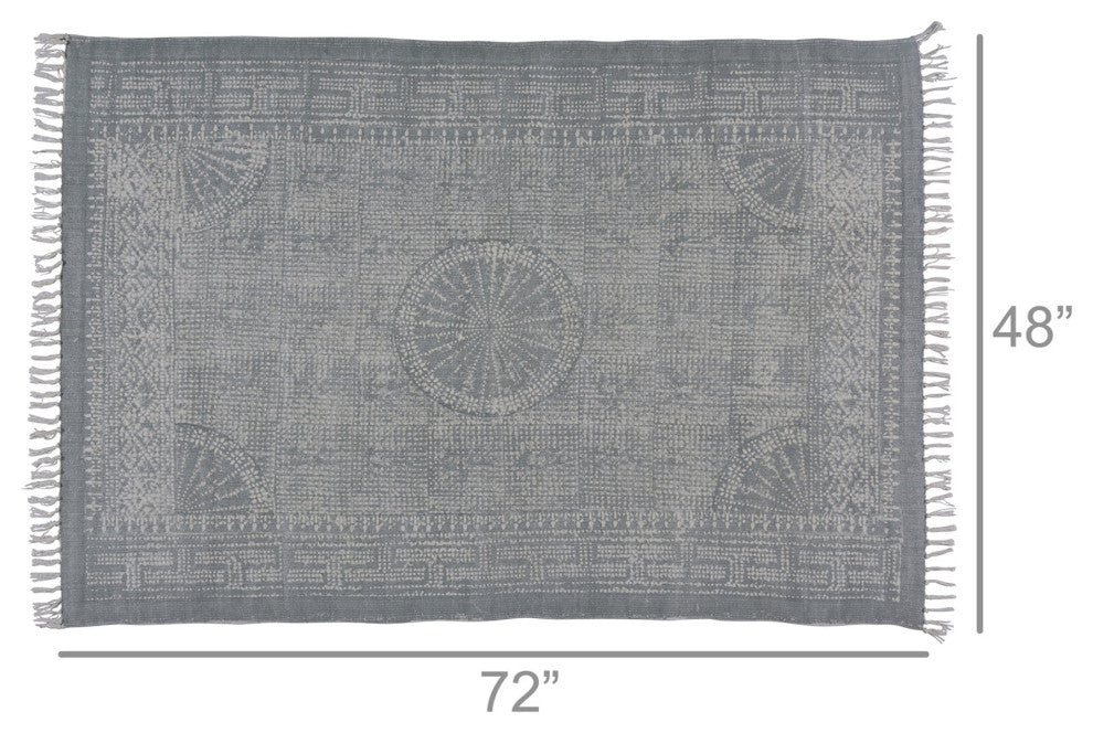 4" x 6" Sky Gray Distressed Medallion Area Rug