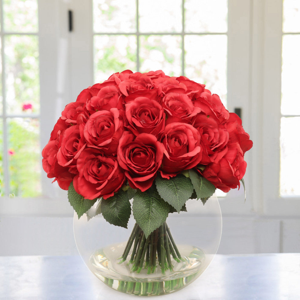 Red Rose Bouquet - 36-Head Artificial Flowers
