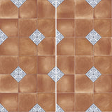 Sentier des Ocres Deco Blue Porcelain Floor and Wall Tile, Deco