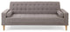 Andrews 85 in. W Flared Arm Polyester Straight Sofa, Gray